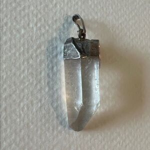 Silver Tone Crystal Quartz Pendant